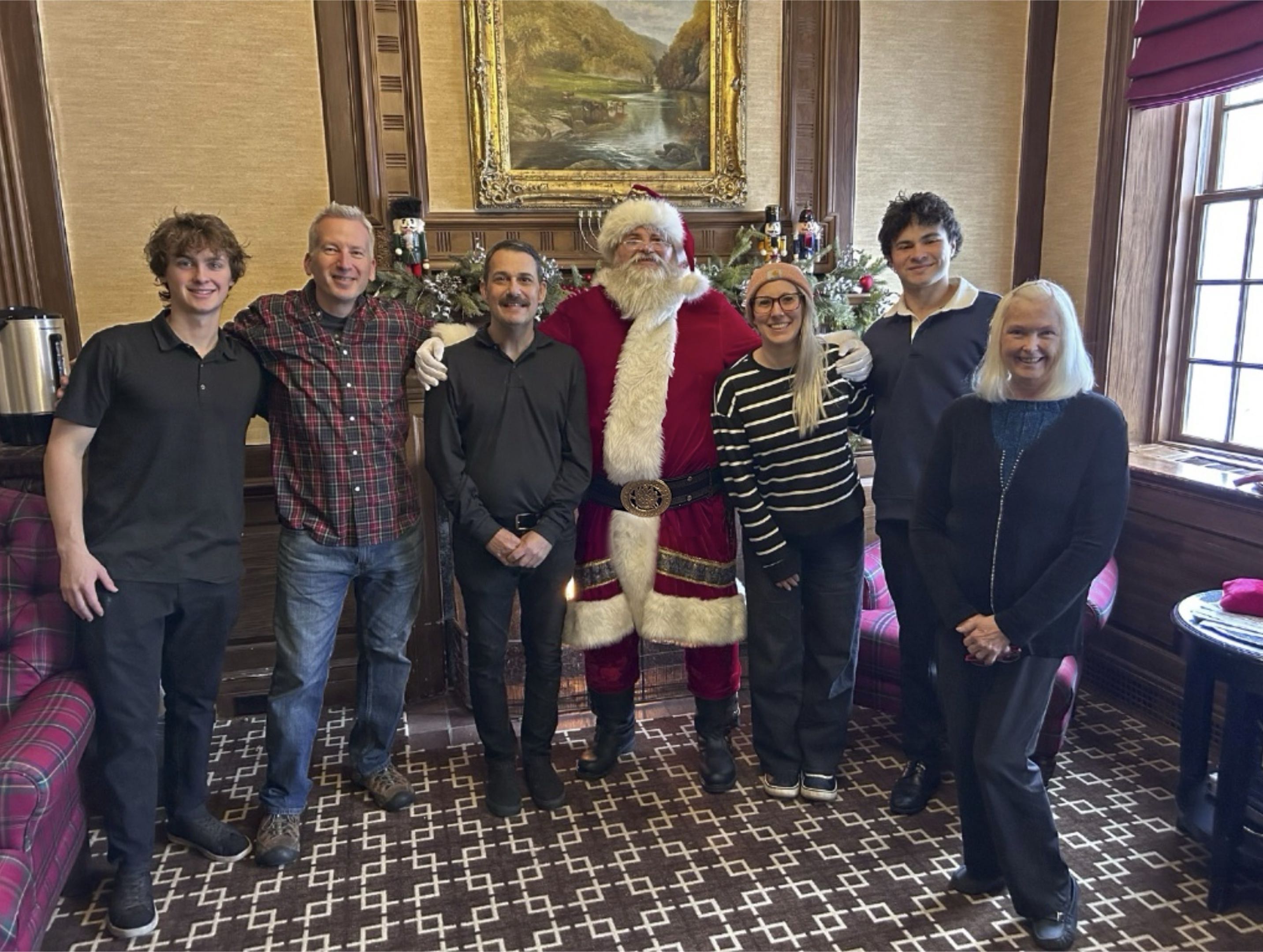 Santa appearing at a holiday event at Exeter Inn